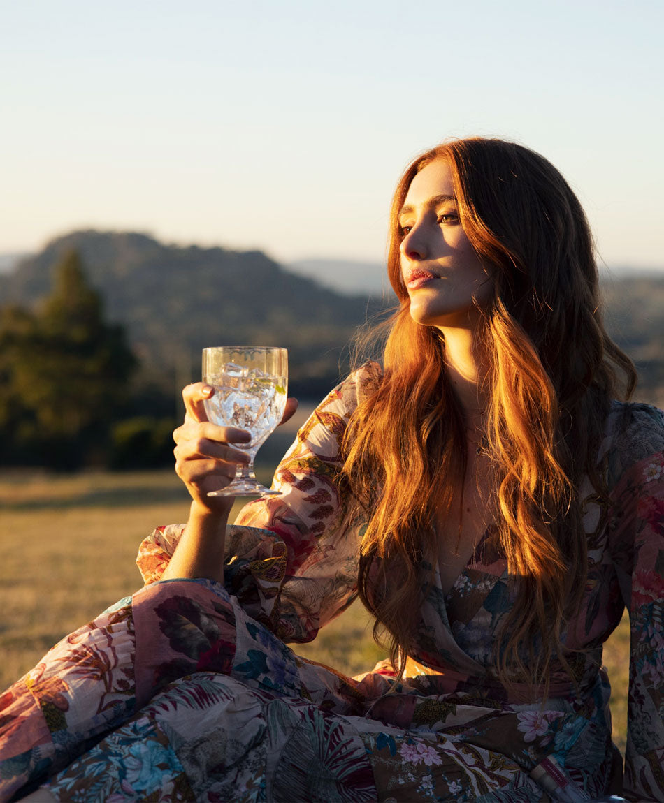 girl drinking non-alcoholic drink